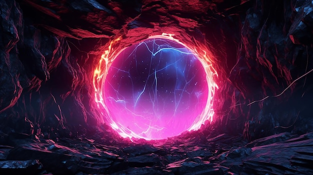 Background abstract space cosmic portal pink Generative AI