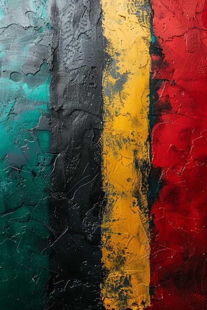 Photo background in african colors yellow green red and black background symbolizing the abolition of slavery in the usa