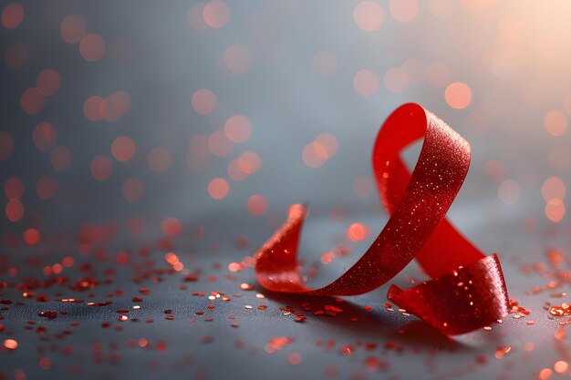 Background for AIDS awareness campaign with space for text and red ribbon Concept AIDS Awareness Red Ribbon Text Space Health Campaign Solidarity Message