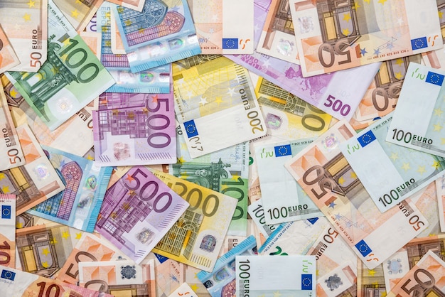 Background of all euro bills