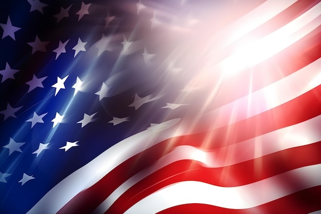 Background of american USA flag waving