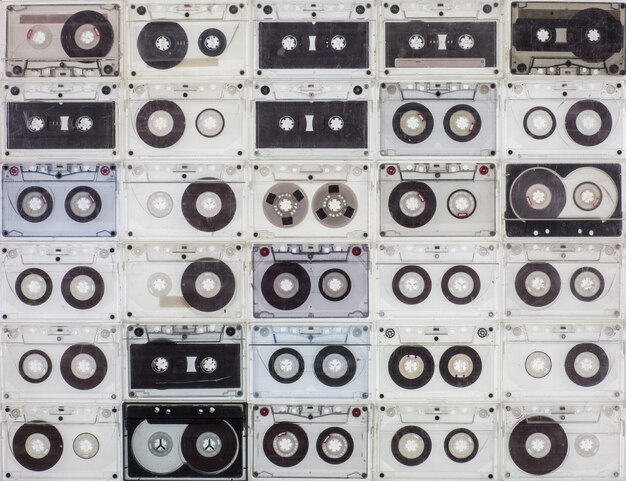 Photo background audio cassettes vintage