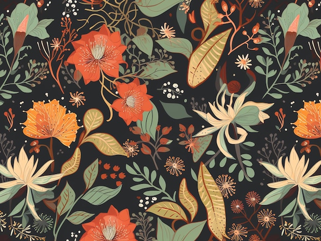 фоновый австралийский цветочный узор для текстильной ткани, бумажной основы и т. д.