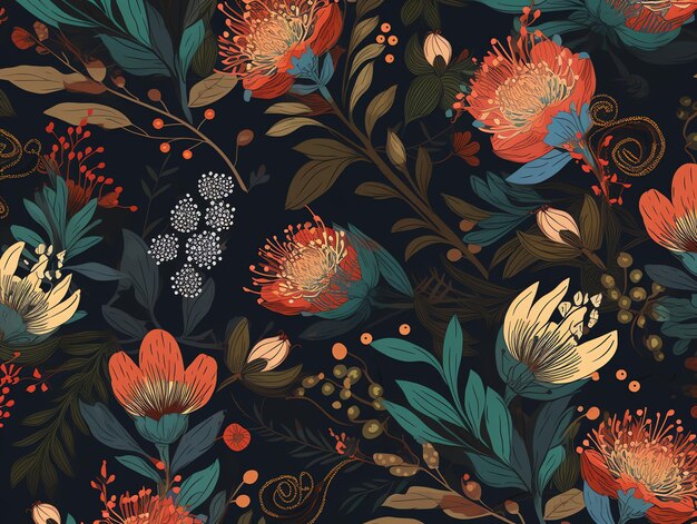 background australia flower pattern for textile fabric and paper warp etc