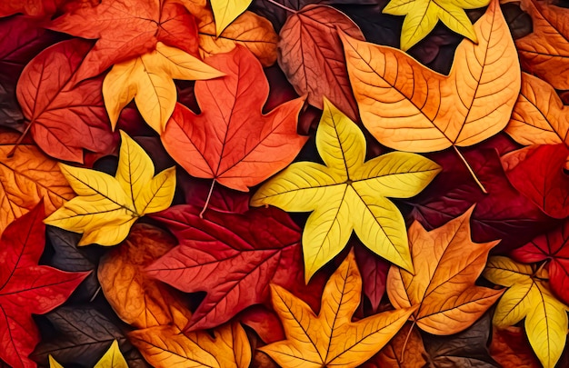 Photo background of autumn leaves autumn background generative ai