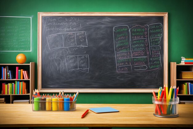 Photo background of back to school blackboard with smudges