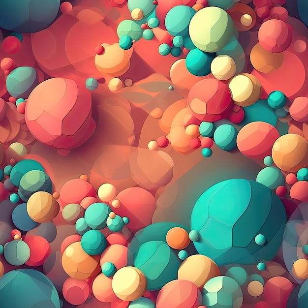 Background of balloons of different sizes in pastel colors