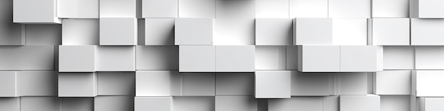 Background banner made of white cubes