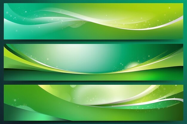 background banners full of colors bright green gradations