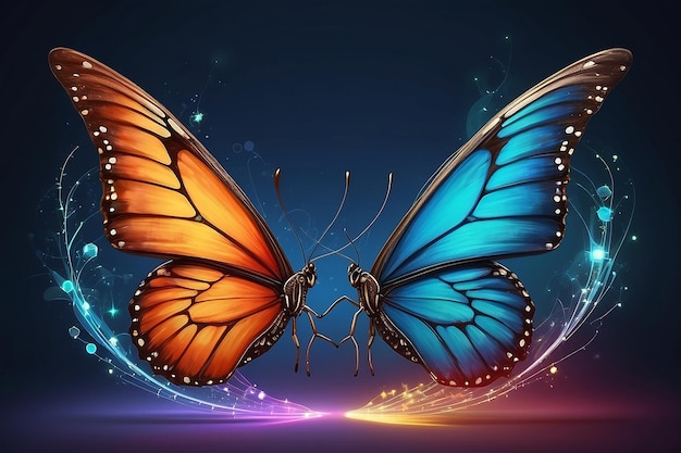 Background of beautiful abstract Business transformation innovation Change from to high technology like butterfly life cycle