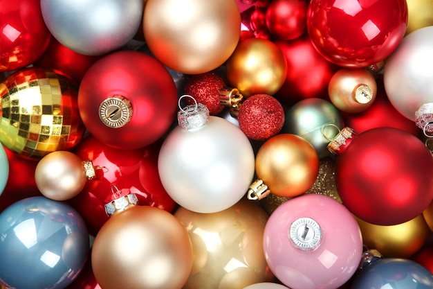 Background of beautiful christmas balls new year or christmas background