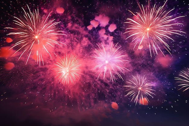 Background Of Beautiful Colored Fireworks