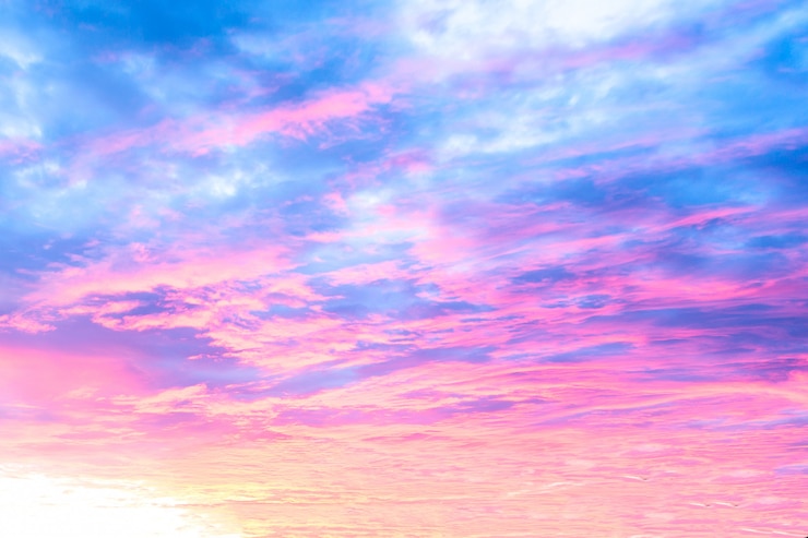 Photo background of beautiful colorful sunset and sunrise sky