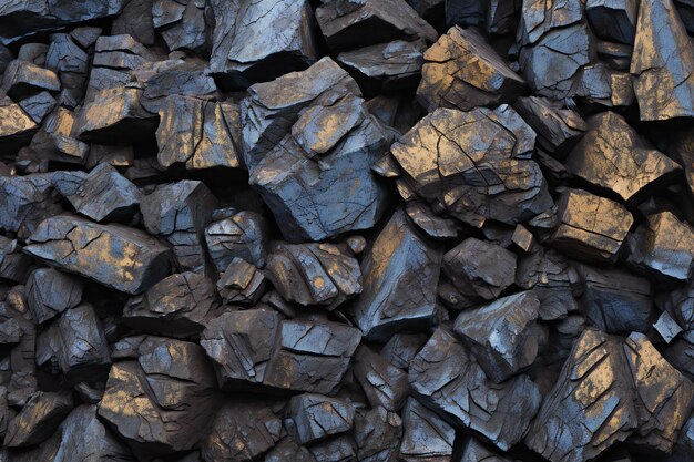 Background of black coal closeup of a pile of coal