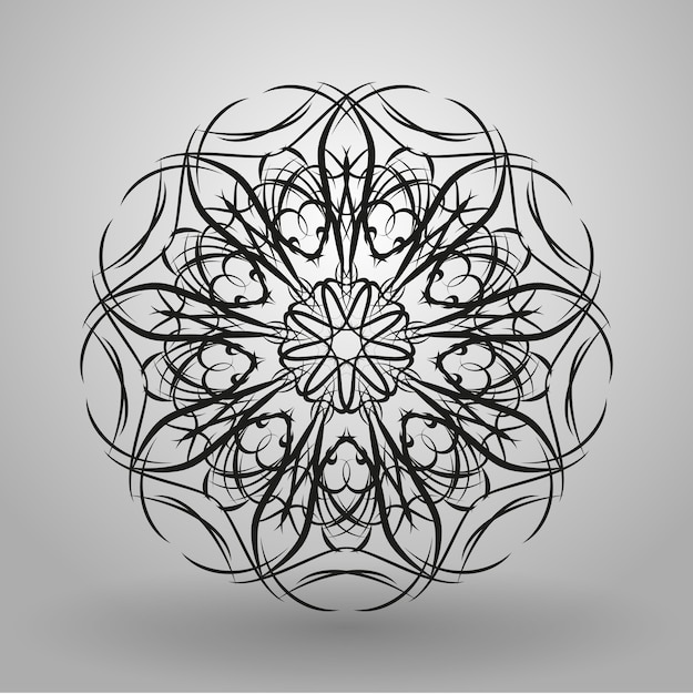 background black snowflake on a gray background