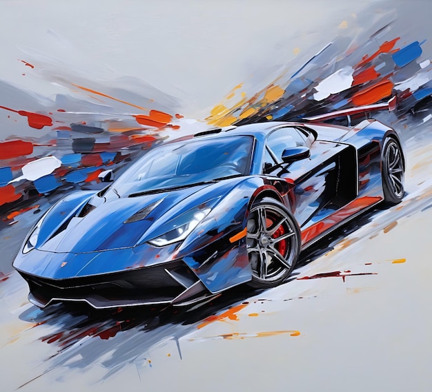 Premium Photo | Background of black sports car with colorful highlights