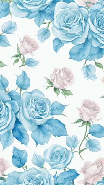 Background Blooms Baby Blue and Baby Pink Roses