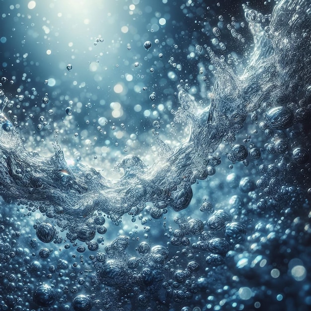 Background of a blue water surface with waves