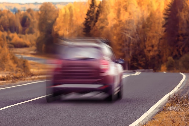 background blur road autumn sunbeams glare