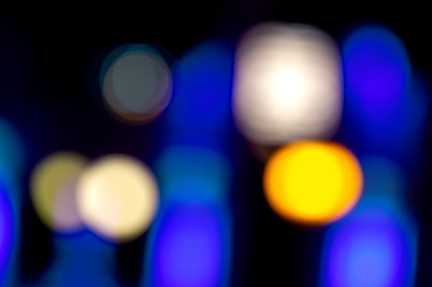 Background blurred abstraction of colored lanterns and decorations bokeh texture of street colored lights