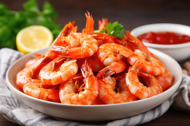 Background of boiled shrimp