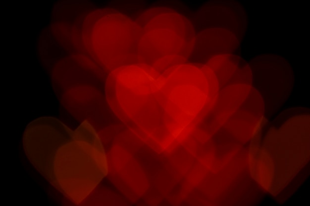 Background bokeh red hearts