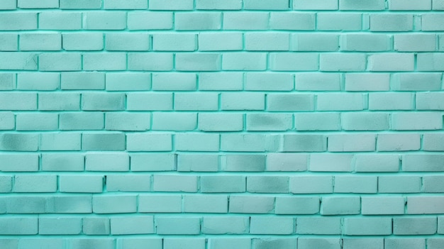 Photo the background of the brick wall is in mint color