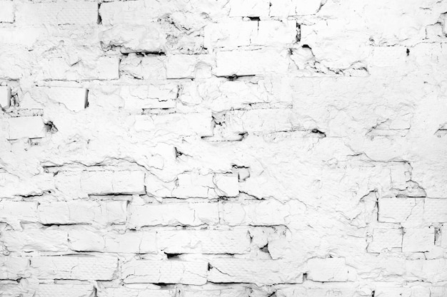 Background brick wall whitewashed white paint