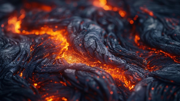 화산 모양 의 불타는 석탄 의 배경