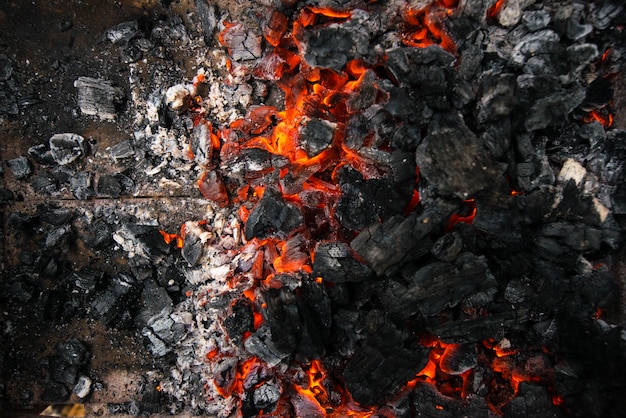 Background of burning hot coals