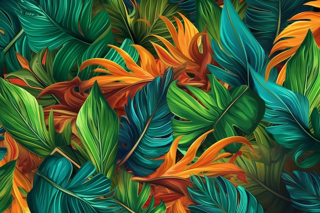 Background of Calming Tropical Leaves