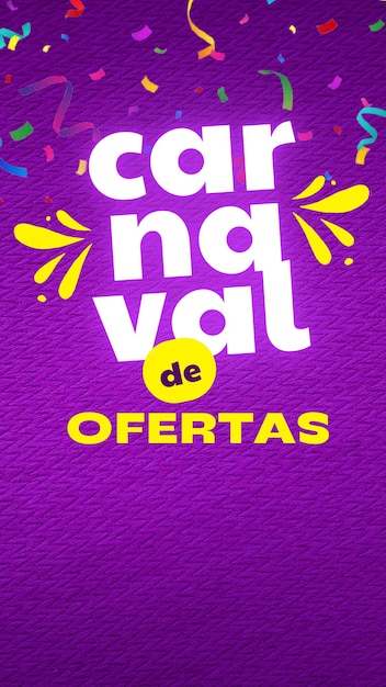 Background Carnival Banner Offers in Portuguese for Story