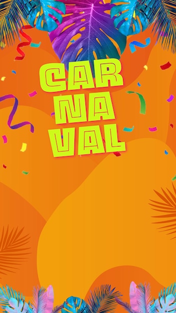 Background carnival banner in portuguese for story