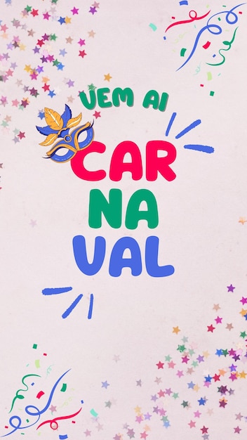 Background Carnival Banner in Portuguese for Story