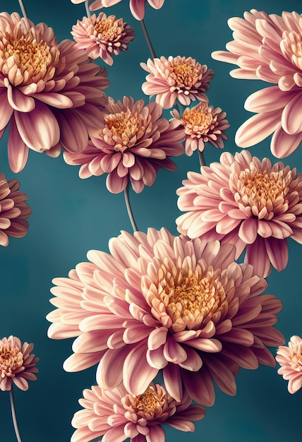 Background chrysanthemum flowers flowery wallpaper seamless