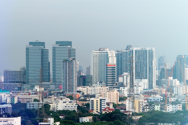 Background cityscape building at day time