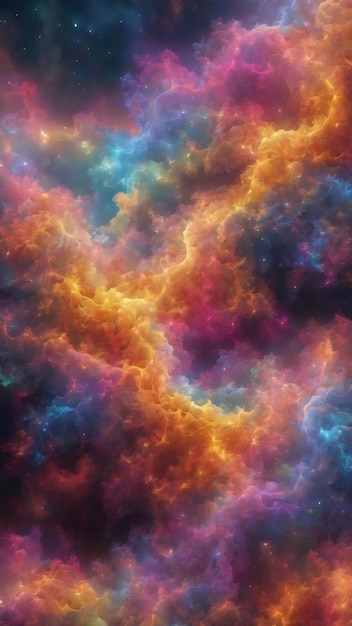 Background of clouds of fractal foam and abstract lights on the subject of art spirituality painti