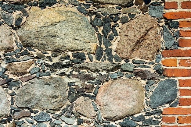 Background of a cobblestone wall the texture of a stone wall