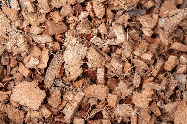 background of coconut fiber husks used for potting soil mix for plants or terrarium grounds