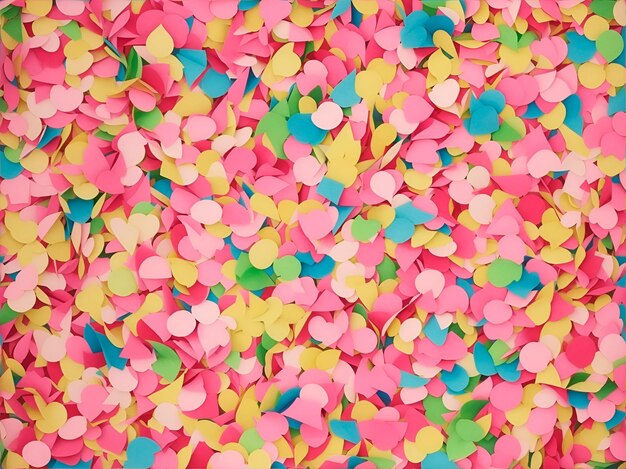 A background of colored confetti in a close up view