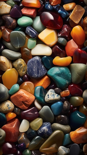 background of colored pebbles