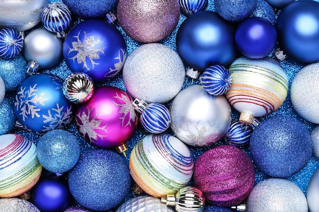Background of colorful christmas baubles