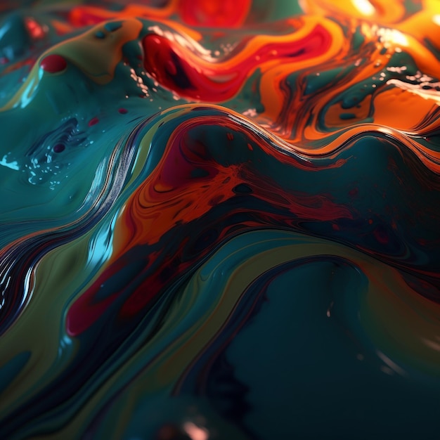 A background of a colorful painting with liquid generative ai