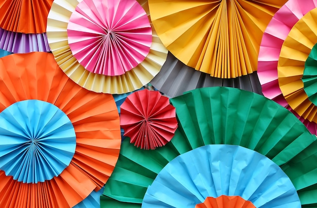 Background of colorful paper fan