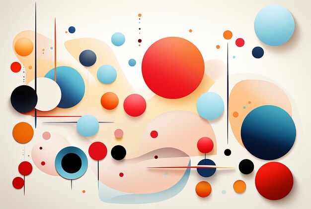 background of colors with a shape and circles on white background