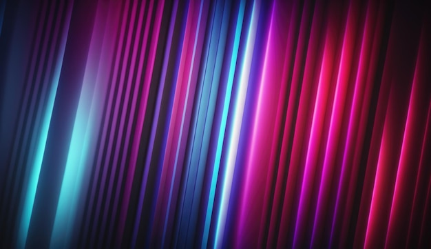 Фоновая концепция с красочными неоновыми световыми линиями Generative Ai
