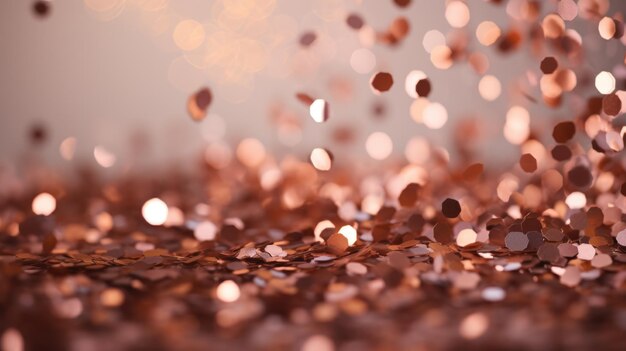 The background of the confetti scattering is in Copper Rose color