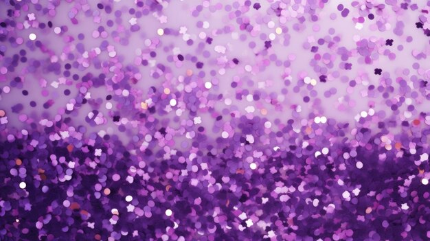 The background of the confetti scattering is in Violet color