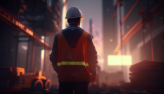 Background in construction workers with Light fair Generative AI