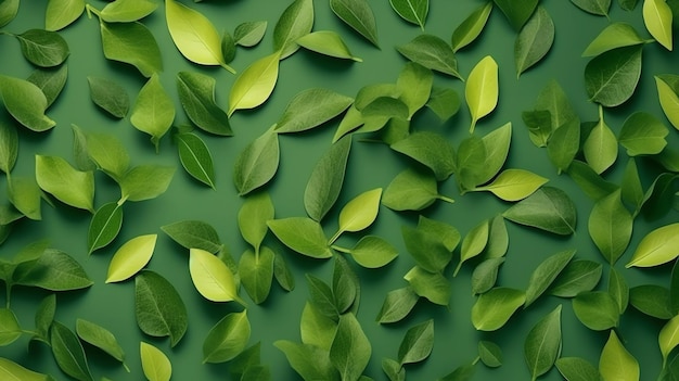 Background covered with green leaves